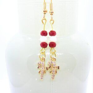 Candy Cane Pave Earrings Swarovski crystal Christmas gifts